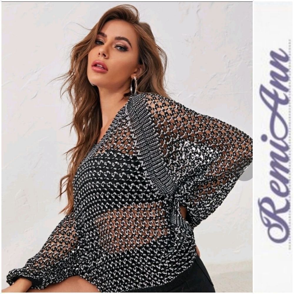Open Knit Oversize Sweater